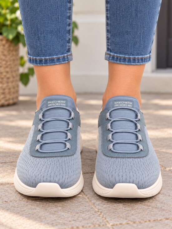 Skechers Shoes - Skechers BOBS Sport Squad Chaos Slip-Ins Blue Gray Sneakers Women 8.5